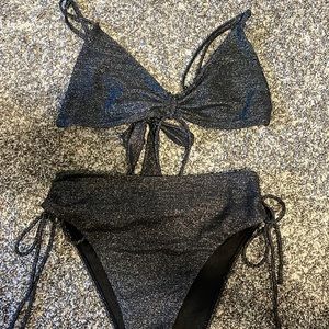 Kendall and Kylie black sparkly swimsuit set